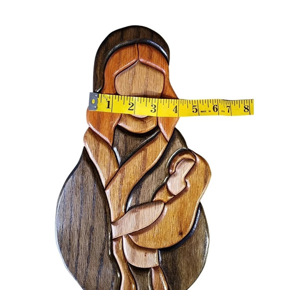 Folk Art Mother & Child Hand Stained Scrollsaw Mary Jesus - Picture 6 of 15